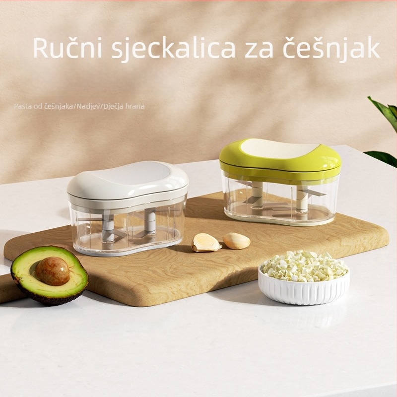 Ručna presa za češnjak i mljevnica za češnjak, kompaktni kućni uređaj za mljevenje i sjeckanje češnjaka