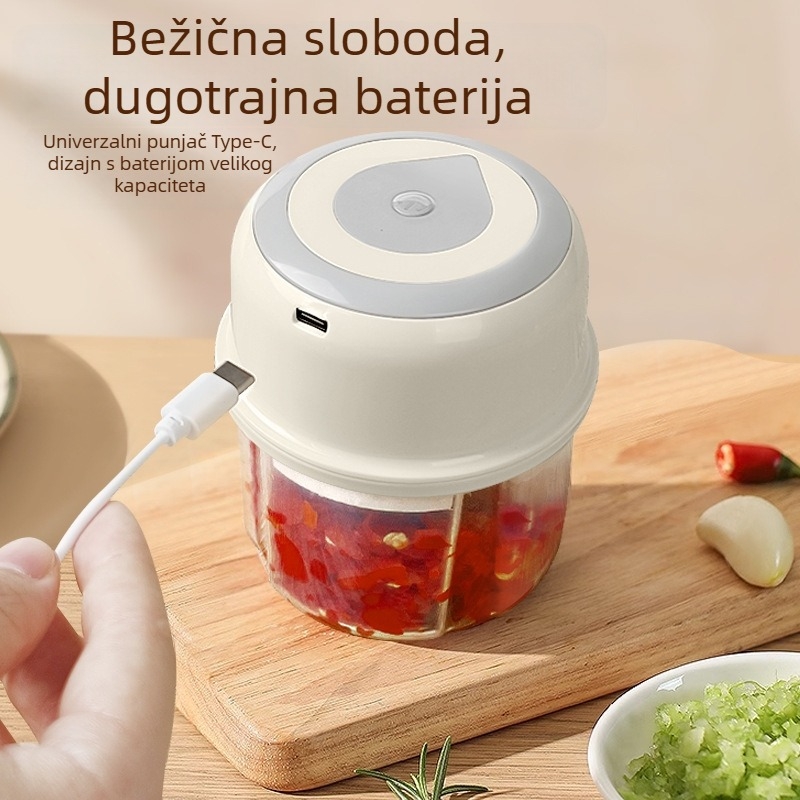 Bežično mini električni presač češnjaka, kompaktni kućni alat za češnjak, višefunkcijski