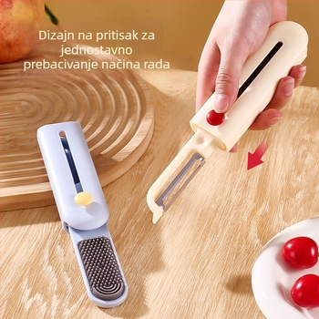 Teleskopški dvostruki guljač i nož za voće, prijenosni 2-u-1 alat