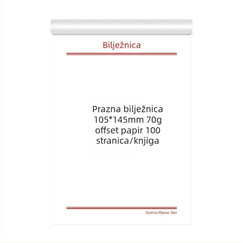 Grain kompaktni bilježnica s ljepljivim bilješkama, bilješke od rižinog papira i prazne stranice za odvajanje