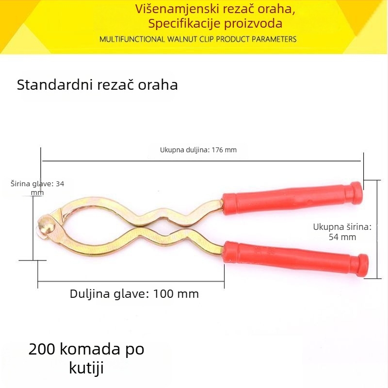 Višenamjenski alat za ljuštenje orašastih plodova – nehrđajući čelik, kućni alat s kliještima i nožem
