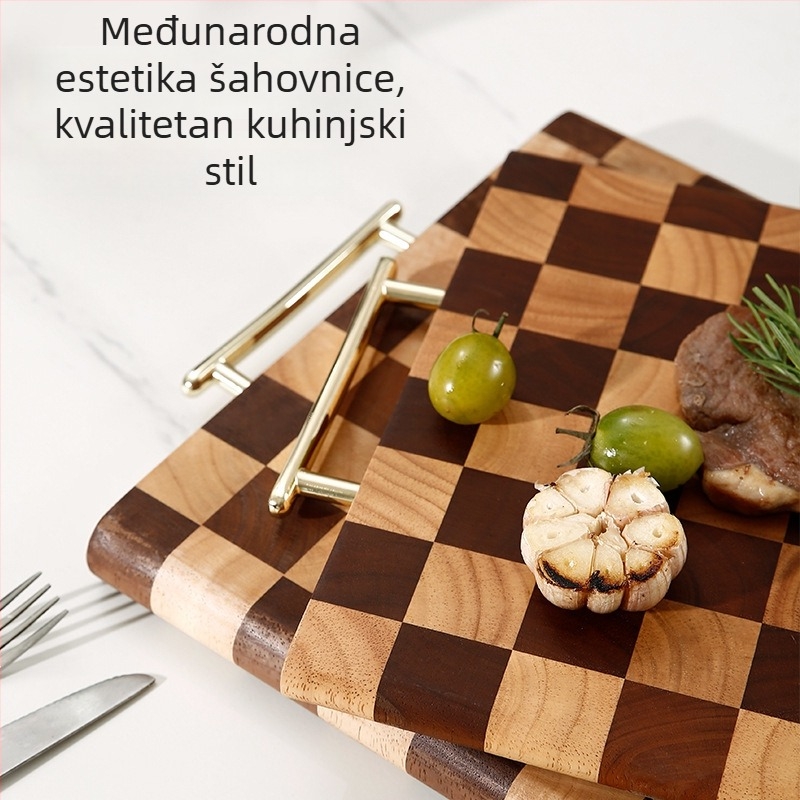 Drvena daska za rezanje s karom uzorkom, antibakterijska i otporna na plijesan