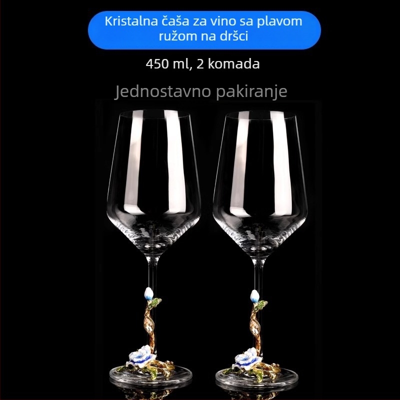 Kreativni emajlirani set čaša za crveno vino s karafom, kristalni čaše za kućnu upotrebu, visoke čaše za vino, svadbeni dar
