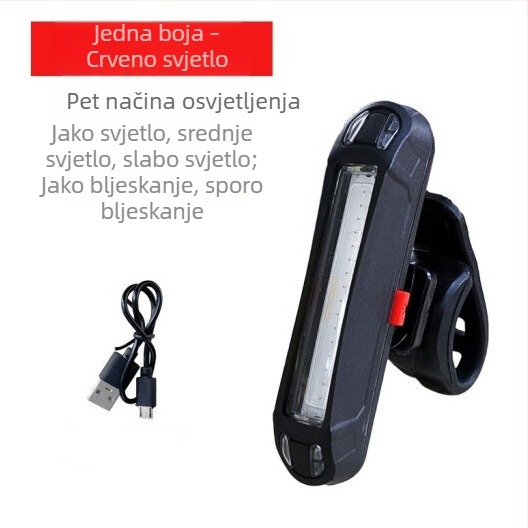 Zadnje svjetlo za bicikl s USB-C punjenjem, za planinski bicikl, treperavo COB LED svjetlo
