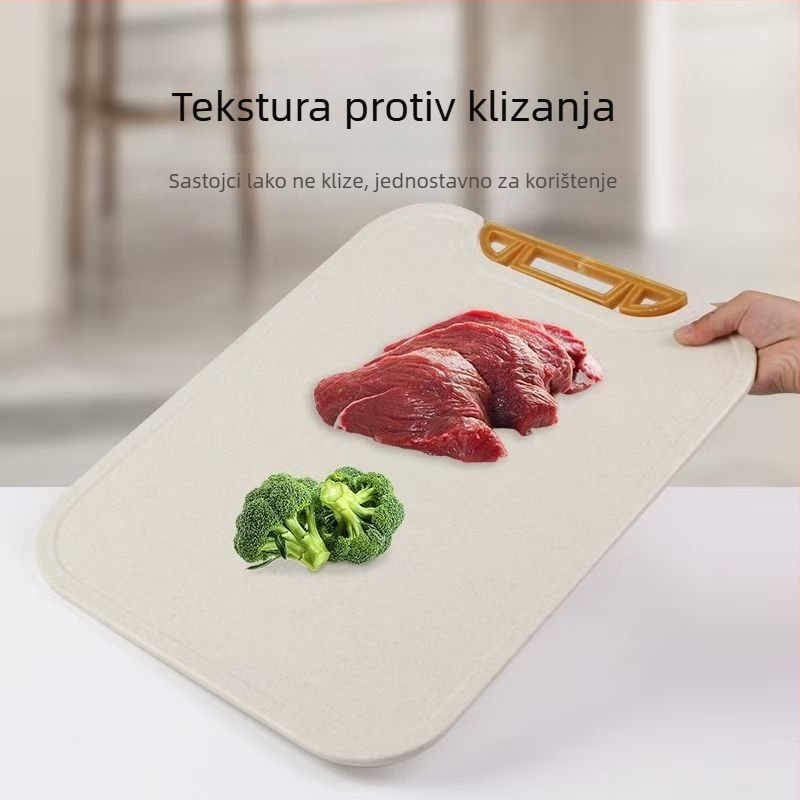 Daska za rezanje od pšenične slame i PP, antibakterijska i otporna na plijesan, za povrće i voće, kućna upotreba, s povećanom debljinom