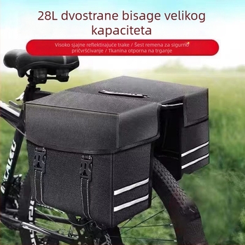 Torba za stražnji nosač bicikla za planinski bicikl, dvostruka pannier torba, torba za sjedalo, crna