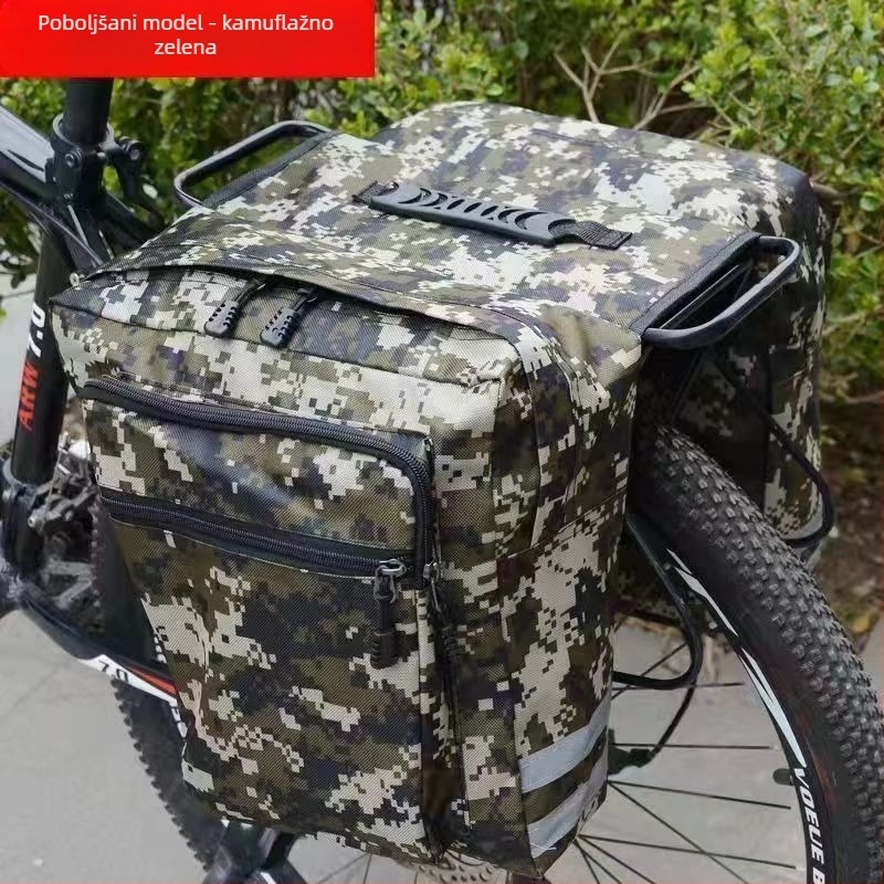 Torba za stražnji nosač bicikla za planinski bicikl, dvostruka pannier torba, torba za sjedalo, crna