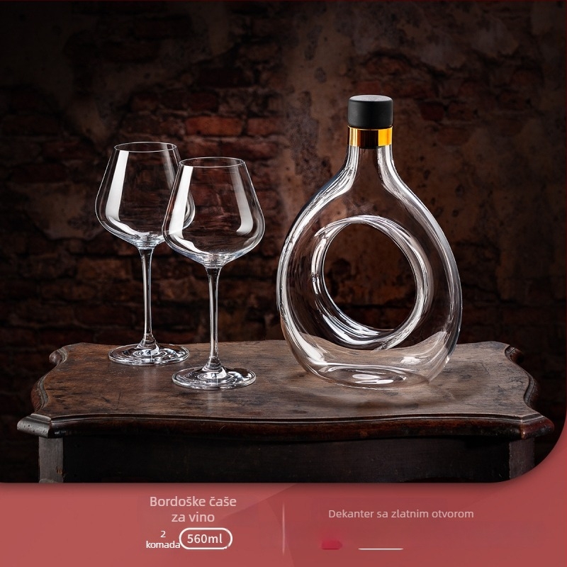 Ručni kristalni dekanter za crveno vino, velika kapaciteta iznad 1000 ml, retro luksuzni dizajn