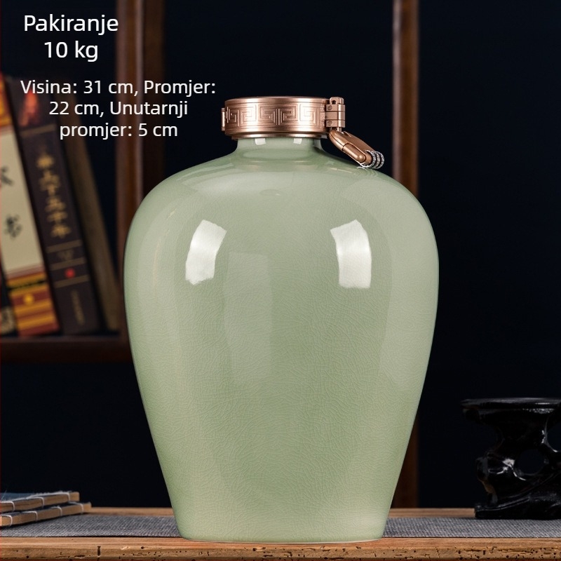 Keramički spremnik za vino sa zatvorenim poklopcem, luksuzna kutija za poklon, za kućnu uporabu (prazna)