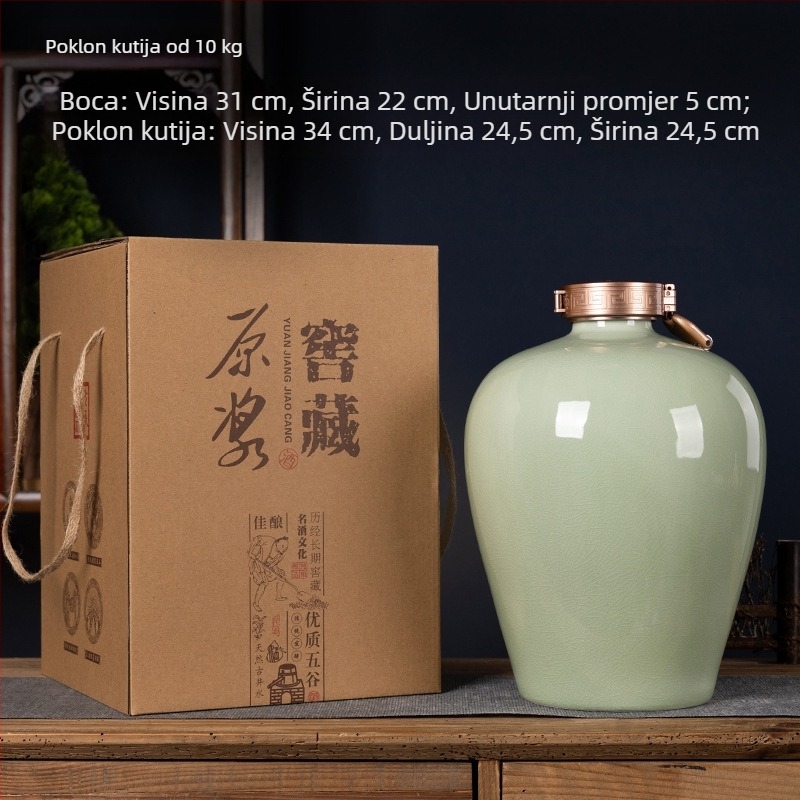 Keramički spremnik za vino sa zatvorenim poklopcem, luksuzna kutija za poklon, za kućnu uporabu (prazna)