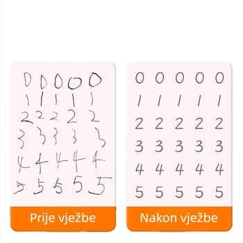 Dječja bilježnica za vježbanje pisanja s udubljenim žljebovima – dnevna vježba kontrole olovke, crtanje po konturama s crvenim linijama, ponovno upotrebljiva