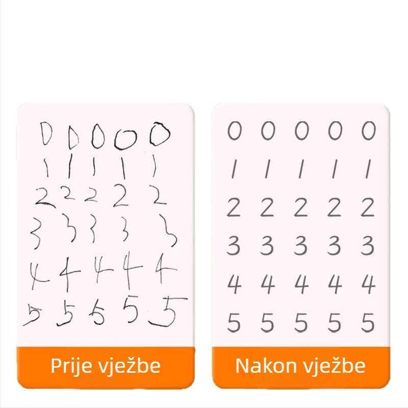 Dječja bilježnica za vježbanje pisanja s udubljenim žljebovima – dnevna vježba kontrole olovke, crtanje po konturama s crvenim linijama, ponovno upotrebljiva