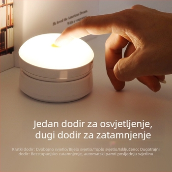 Daljinski upravljana dodirna noćna LED svjetiljka – za noćni ormarić, dom učenika, hodnik i ormar, punjiva stolna svjetiljka za dojenje djeteta, tri boje