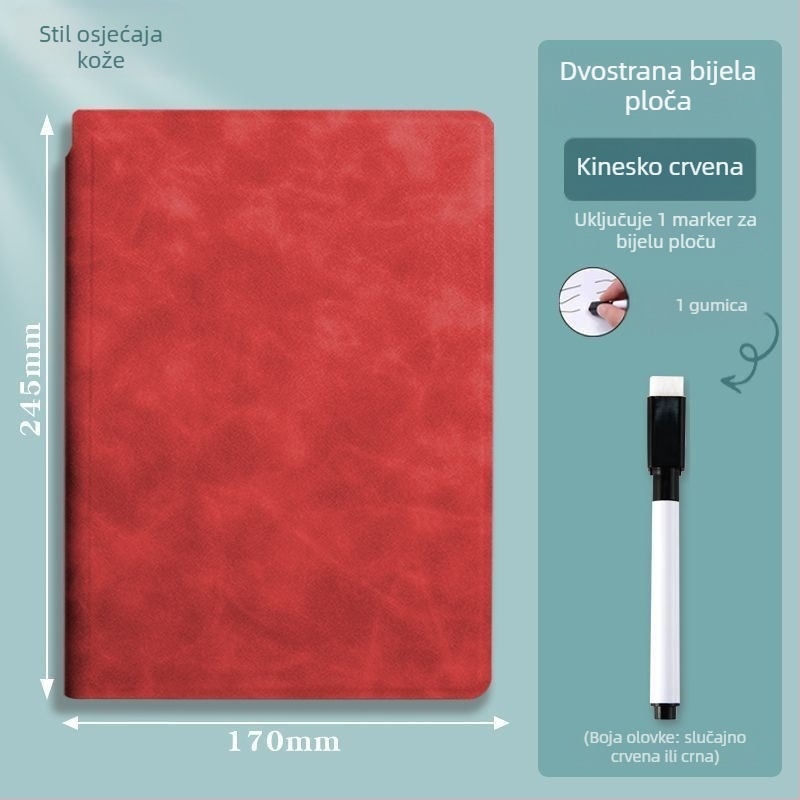 Prijenosni bilježnica s bijelom pločom, izbrisivom površinom, za sastanke i crtanje, formati A5/A4