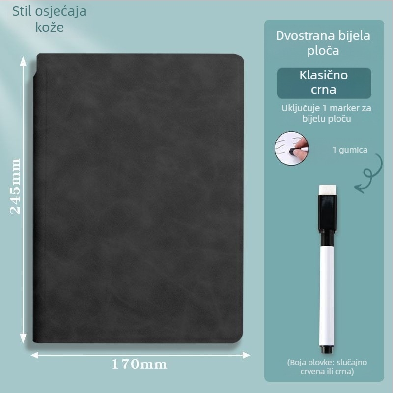 Prijenosni bilježnica s bijelom pločom, izbrisivom površinom, za sastanke i crtanje, formati A5/A4