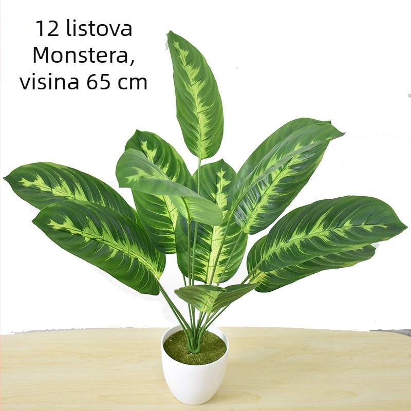 Umjetna buket Bird of Paradise, zelene biljke za vrt, balkon i dnevni boravak - dekoracija.