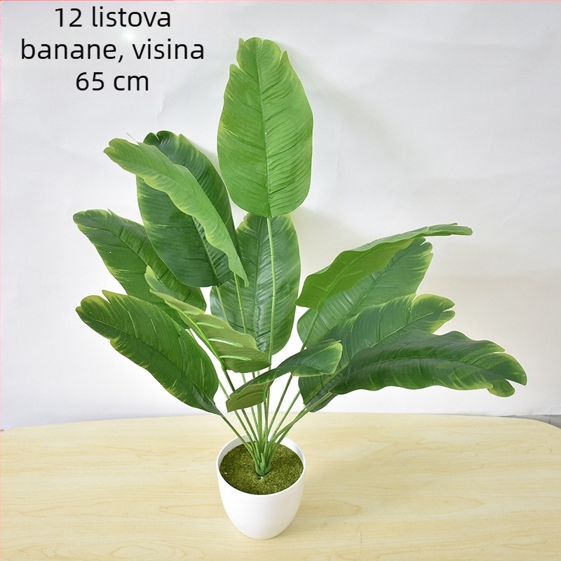 Umjetna buket Bird of Paradise, zelene biljke za vrt, balkon i dnevni boravak - dekoracija.