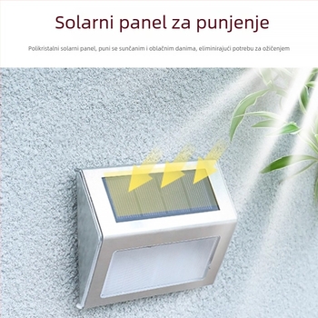 Solarna svjetiljka za stepenice – vanjsko rasvjetno svjetlo za vrt, vodootporna s senzorom za korake