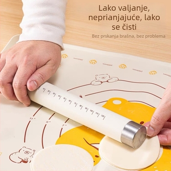 Valjak za tijesto sa silicijskim i čeličnim jezgrom, velik, neprijanjajući, za kućnu upotrebu