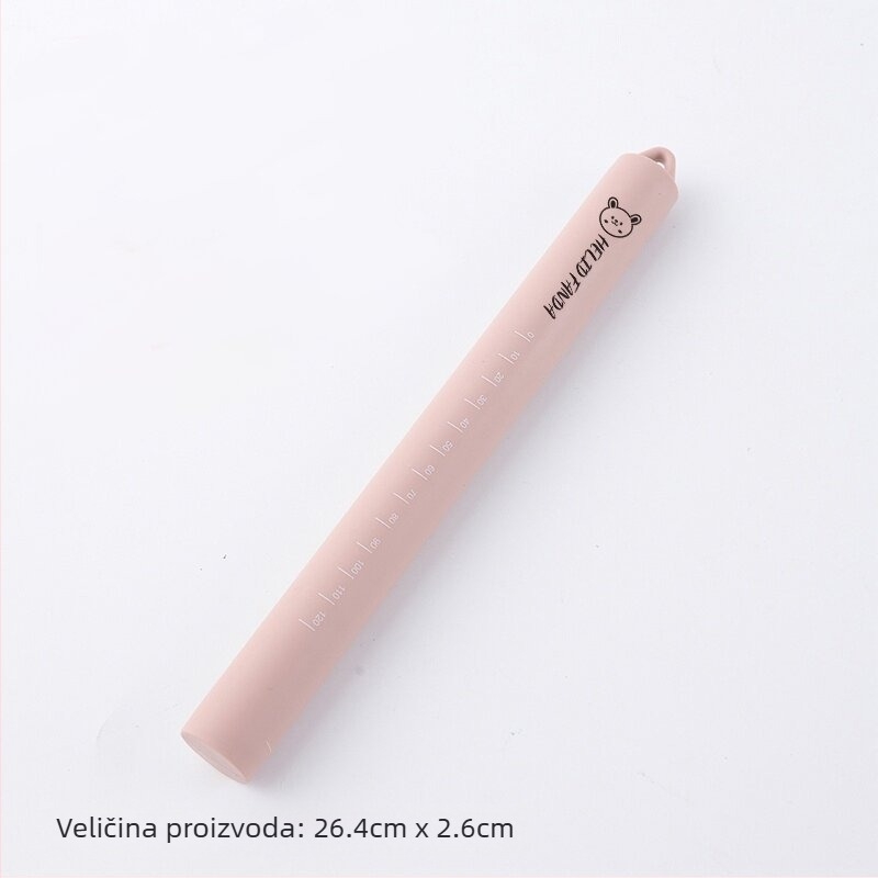 Silikonov valjak za tijesto, čvrst i ne lijepljiv, s mjernim oznakama i otvorom za vješanje, kuhinjski alat za pečenje