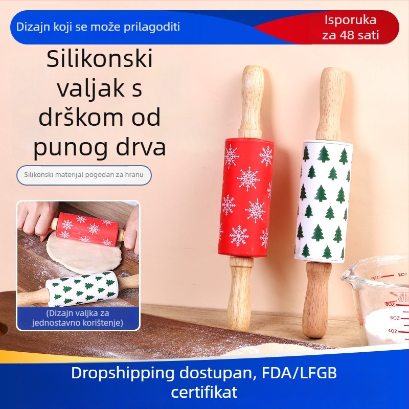 Mini silikonasti valjak za tijesto za kućnu upotrebu, nelepljiv, pogodan za djecu