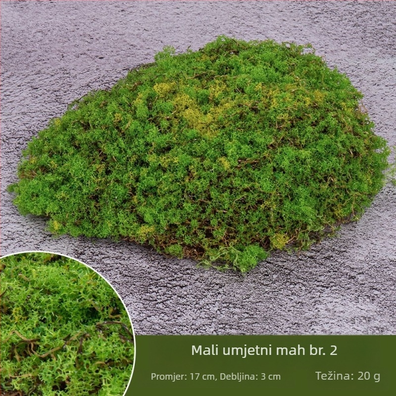 Simulirani mahovina travnjak za mini krajolik, ukrasne zelene biljke u posudama, dekoracija prozora