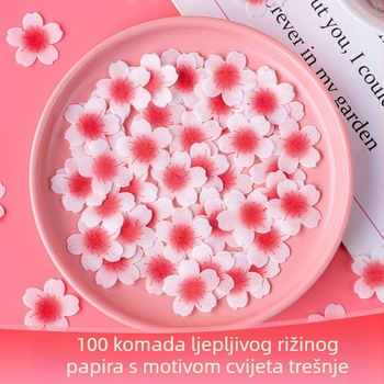 Sakura rižin papir i wafer papir za ukrašavanje torti i lizalica, sa cvjetnim uzorcima i kristalnim zvjezdanim nebom