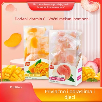 Qifeng žvakaće gume s vitaminom C: mango žele, bomboni od bijele breskve, dječji voćni slatkiši QQ bomboni