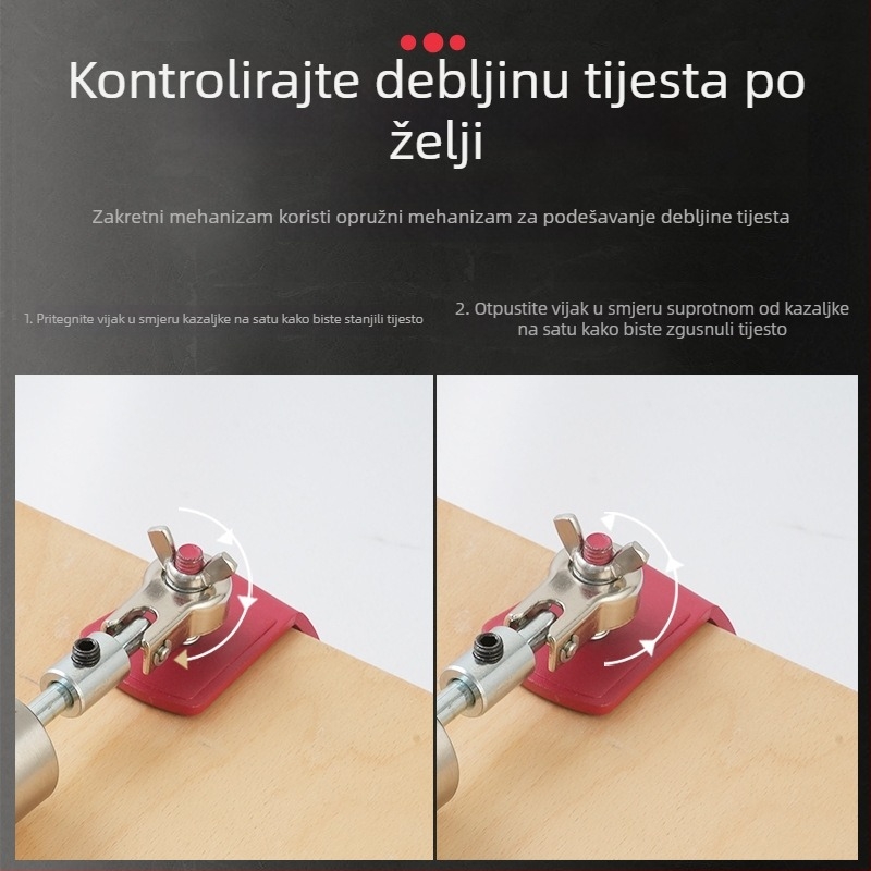 Valjak za tijesto za knedle s drvenom drškom i valjkom od nehrđajućeg čelika 304