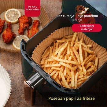 Papir za fritezu na zrak – upija masnoću, ne lijepi se, kružnog oblika, otporan na visoke temperature, podloga za pečenje
