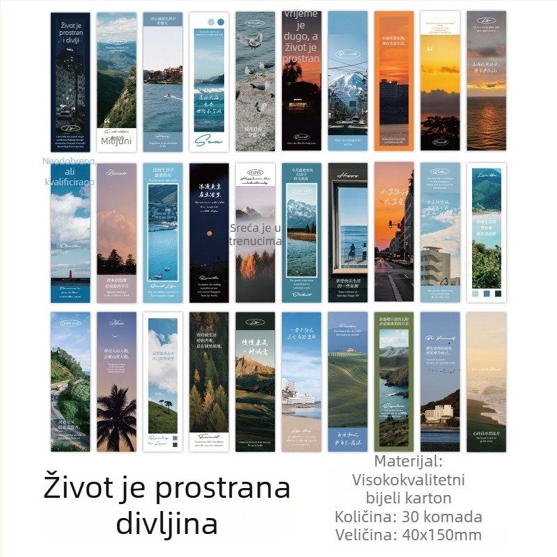 Early Foam kutija poštanskih kartica: Život je divljina – Pejzažni ukrasi za dnevnik DIY, 30 kartica