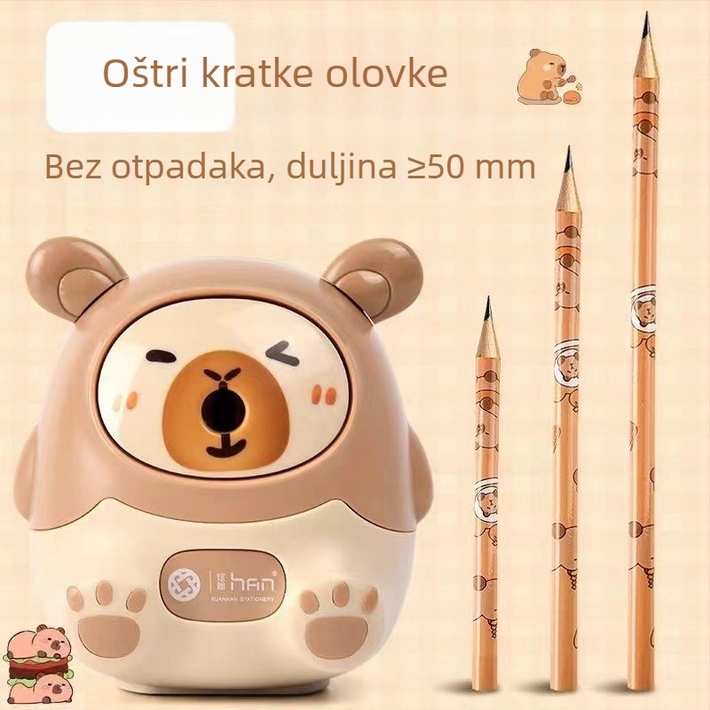Oštrilica za olovke s kapivarom, crtani dizajn, ručna