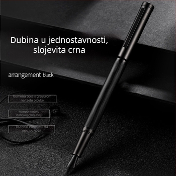 Black Forest fontana olovka – poklon-set, metalno kućište, Black Warrior model, za kaligrafiju, ured i učenike