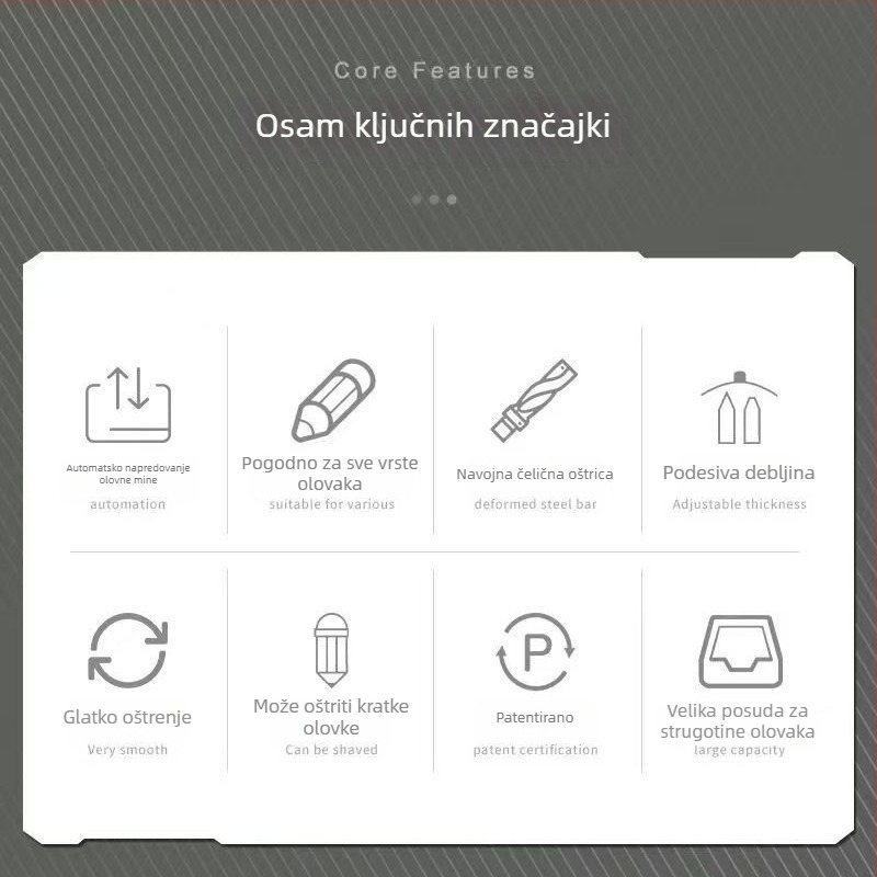 Dingbang 5C raketna oštrilica za olovke – ručni pogon, mala, prijenosna