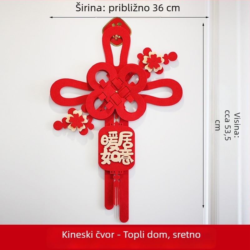 Kineski čvor za vrata sa simbolom sreće, dekor za useljavanje i Proljetni festival 2026