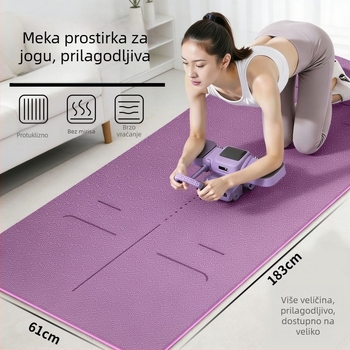 Protuklizna TPE joga podloga, deblja i šira, visoke gustoće, unisex, apsorbira udarce i tiha, prijenosna