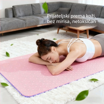 Protuklizna TPE joga podloga, deblja i šira, visoke gustoće, unisex, apsorbira udarce i tiha, prijenosna