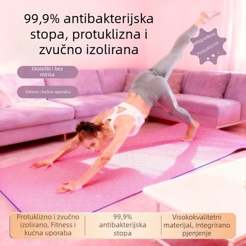 Protuklizna TPE joga podloga, deblja i šira, visoke gustoće, unisex, apsorbira udarce i tiha, prijenosna
