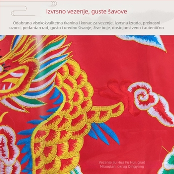 Izvezeni dragonski baldahin i žuto satensko držač kišobrana za budistički hram