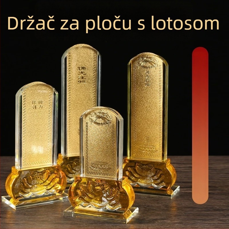 Bijela Liuli kristalna pločica predaka s bazom lotosa za obožavanje