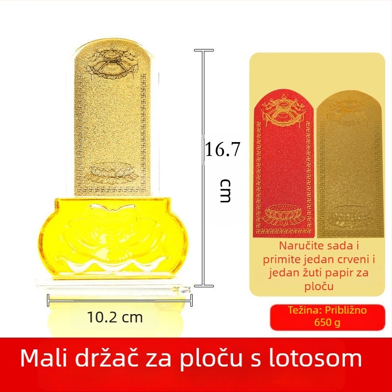 Bijela Liuli kristalna pločica predaka s bazom lotosa za obožavanje