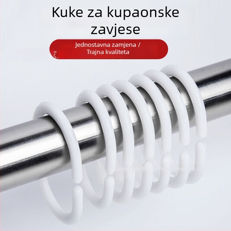 Bez bušenja – držači za zavjese za šipku, kuglični prstenovi za zavjese za tuširanje, otvoreni C-prsten za zavjese, dodaci za zavjese