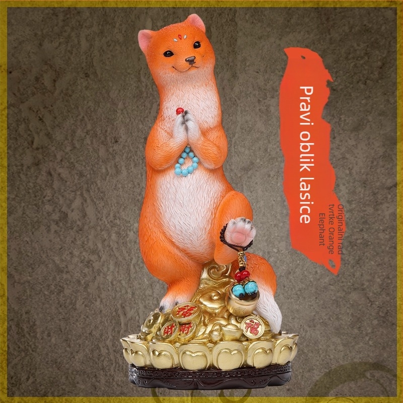 Živa Weasel figurica za oltar hrama i kućno svetište, 9-inčni stolni ukras