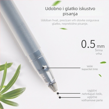 12-komadni set kugličnih kemijskih olovaka velike kapacitete, 0,5 mm, crna/crvena/plava, za ispite i ured