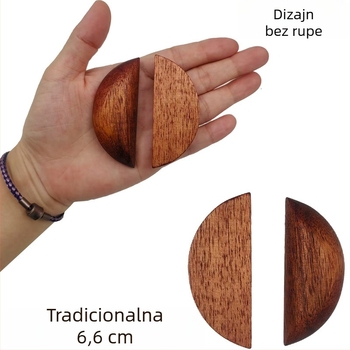 Drvena šalica u boji breskve, dvostrano glatka šalica s heksagramom i Yin–Yang, za budistički oltar