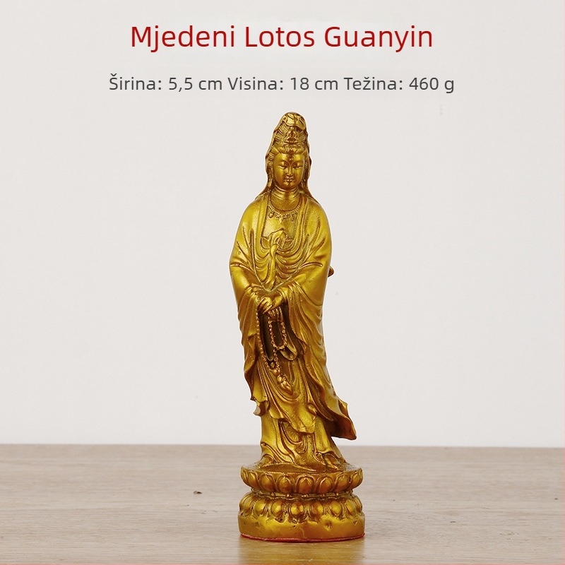 Mesing Guanyin statue za kućni oltar s lotosom