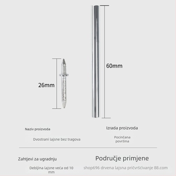 Cardland Nevidljivi nokti 008 za letve u garderobi, galvanizirano čeli, modernan minimalistički stil