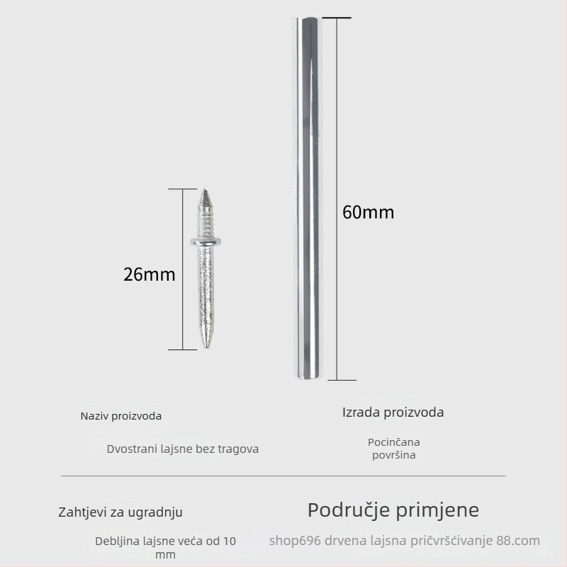 Cardland Nevidljivi nokti 008 za letve u garderobi, galvanizirano čeli, modernan minimalistički stil