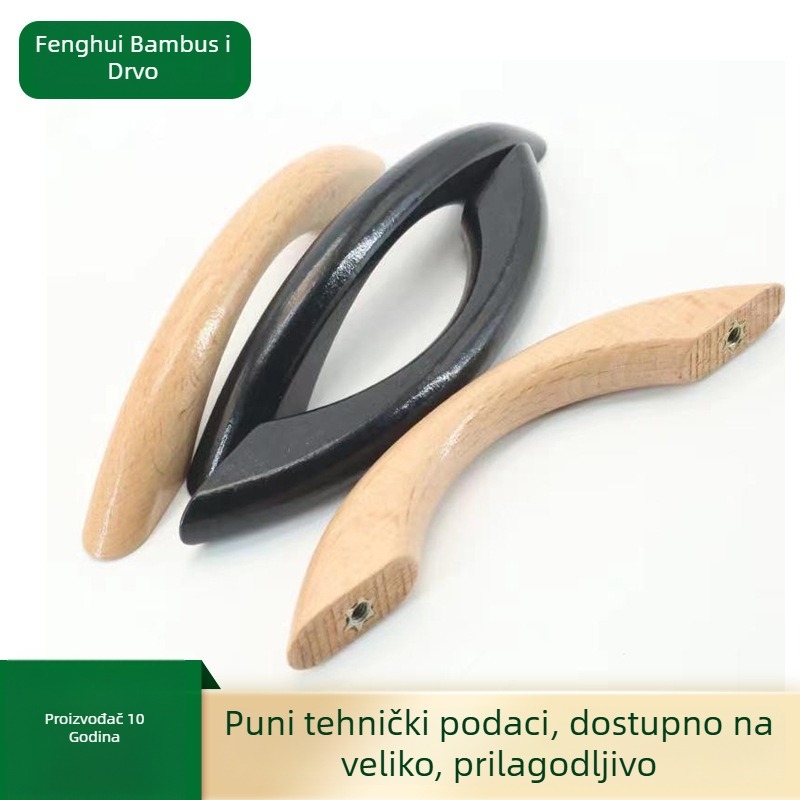 Drvene ručke za ladice s razmakom rupa od 96 mm; ručke za vrata garderobe; drvene ručke s prozirnim lakom za namještaj