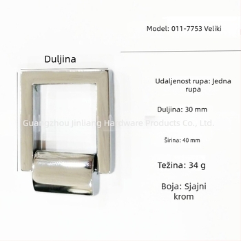 Zlatna ručka od cinkove zlitine za ladicu i ormar, H-oblik, s jednim otvorom, moderni minimalistički dizajn
